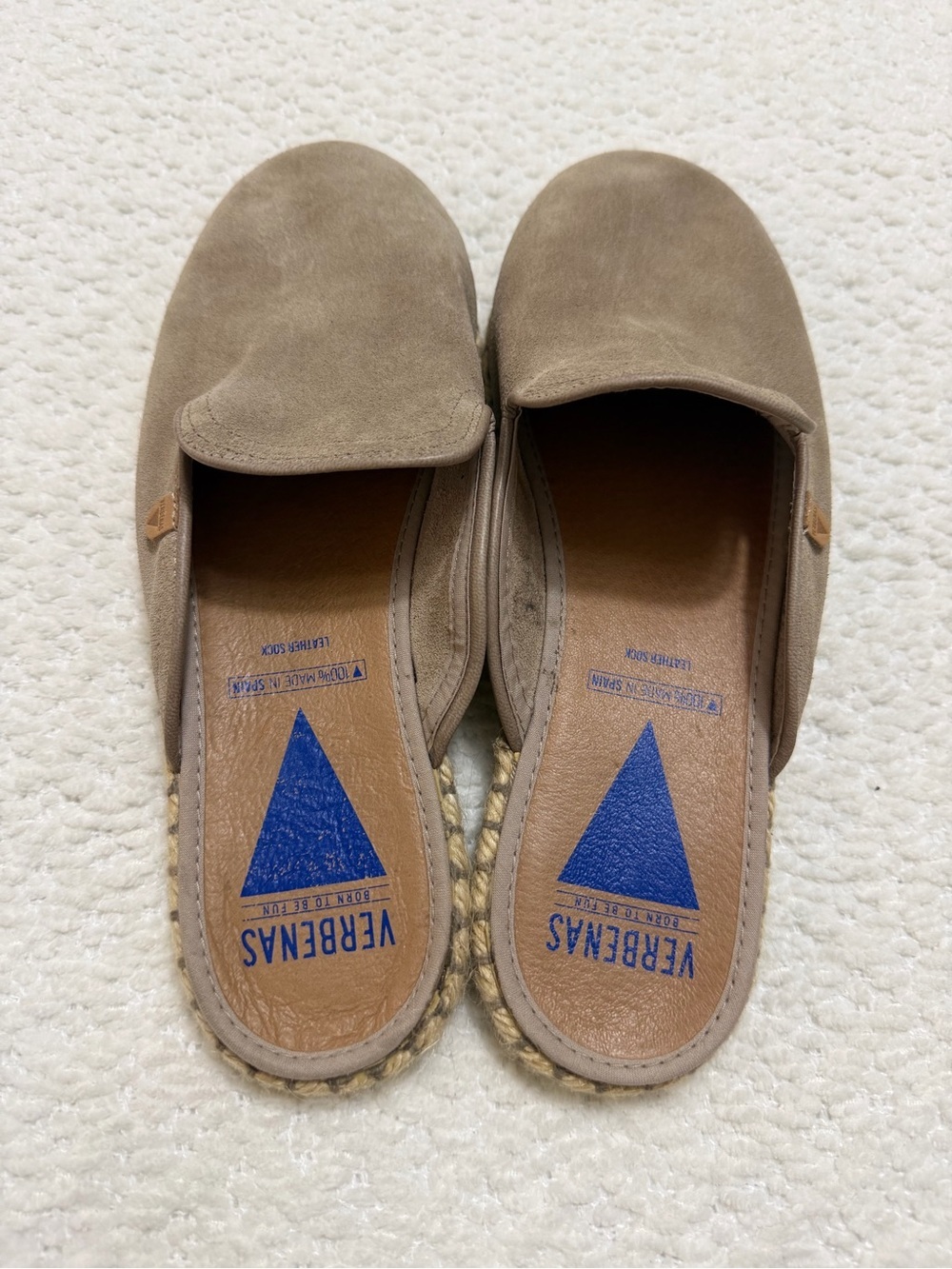 Verbenas Celia Espadrilles Taupe Suede Flats Women’s Size 41 EU 10-10.5 US - Picture 4 of 12